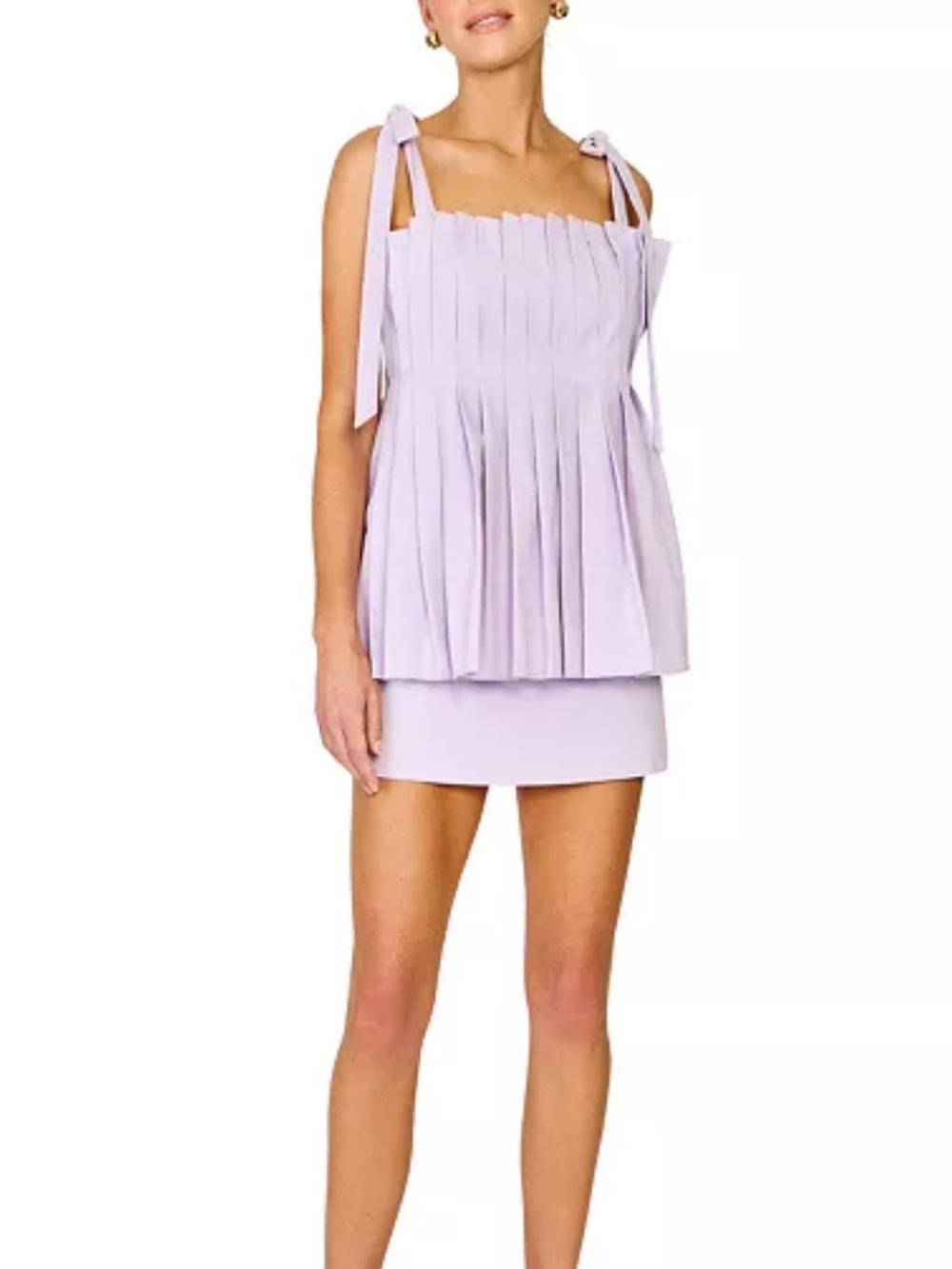 Line & Dot
Women's Square Neck Pleated Mini Dress